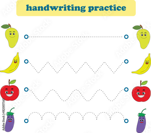 Counting game of fruits for preschool kids. Printable. Vector Illustration