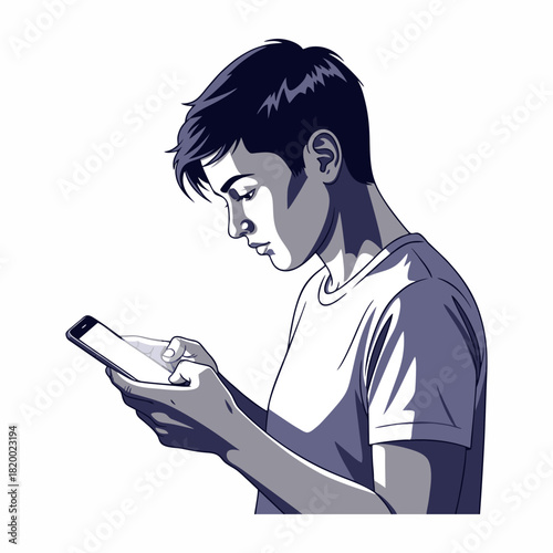 vector of people playing with cell phones