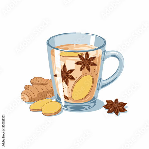 ginger milk vector