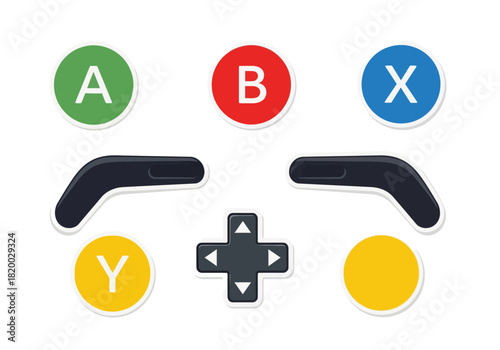 Colorful Gaming Controller Buttons A Vector Graphic for Game Design Projects
