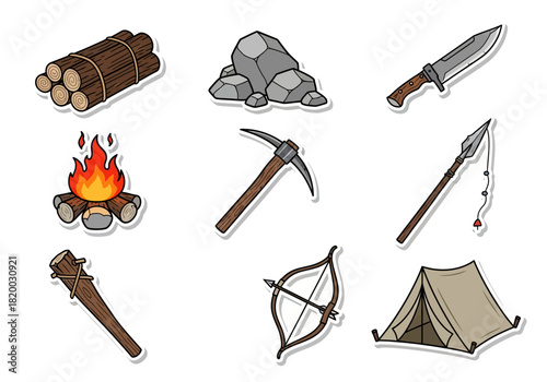 Survival Kit Essentials Campfire, Tools, and Shelter for Wilderness Adventure