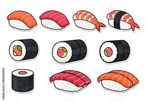 Delicious Sushi Assortment Fresh Seafood and Rice Delights