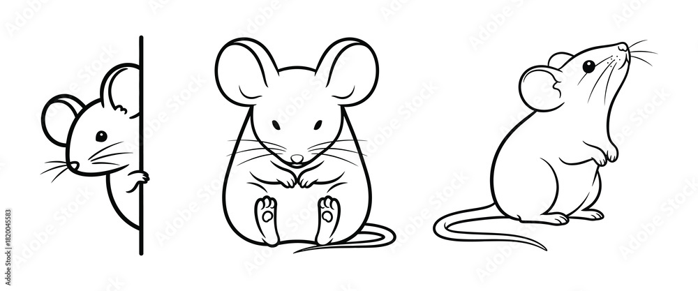 Obraz premium Whimsical Mouse Illustrations Cute Rodent Designs for Your Projects
