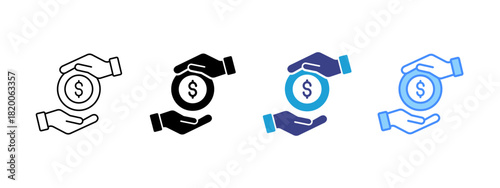 Loan icon set multiple style collection