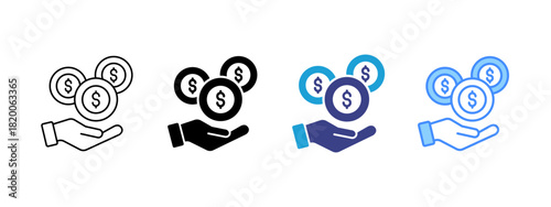 Mutual Fund  icon set multiple style collection