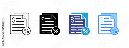 Tax  icon set multiple style collection