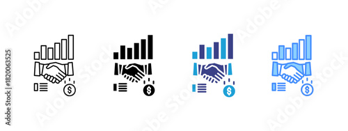 Stockbroker  icon set multiple style collection