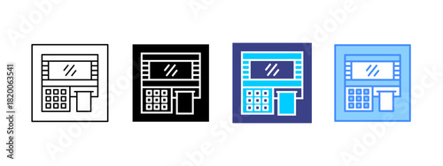 Atm icon set multiple style collection