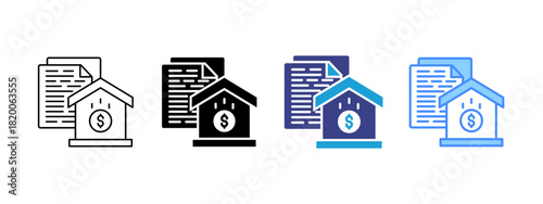 Mortgage  icon set multiple style collection