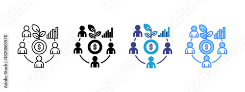 Investor icon set multiple style collection