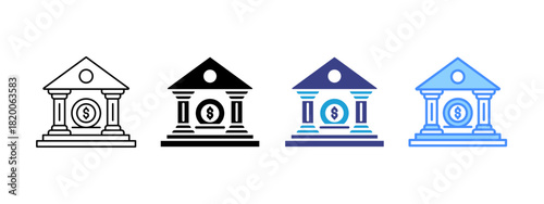 Deposit icon set multiple style collection