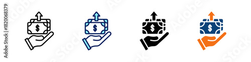 Money Growth All In One Icon Multi Styles Vector Set