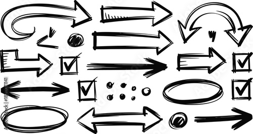 Hand drawn arrows and circles for visual direction and emphasis