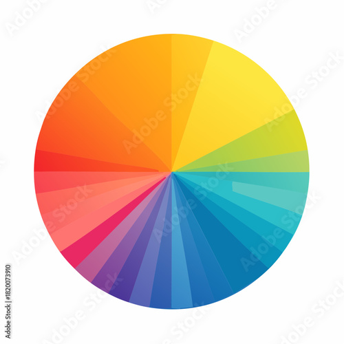 Panduan Palet Warna Warna-warni dengan Lingkaran Roda dan Bagan Spektrum Pelangi untuk Desain