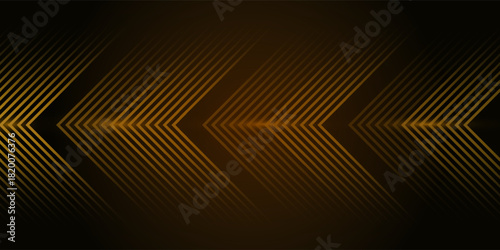 dynamic golden arc line technology design concept on black background. Vector illustration