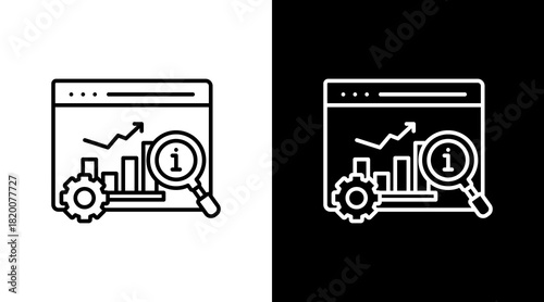 Big Data White Icon Set Design