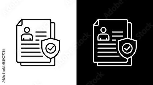 Data Privacy White Icon Set Design