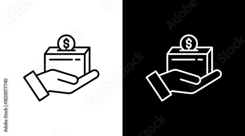 Crowdfunding White Icon Set Design