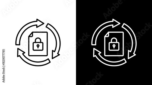 Data Protection White Icon Set Design