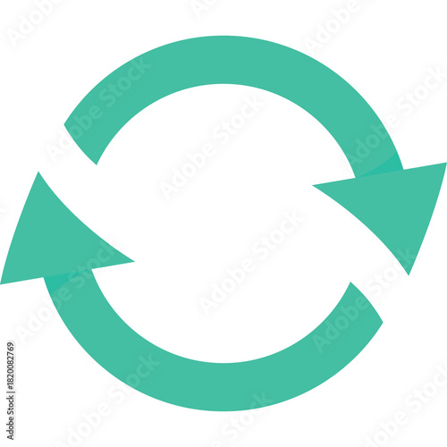 Free Download Two Teal Arrows Forming a Circular Recycling Symbol Against a Transparent Background Representing Refresh Reload and Rotation - GFXLoad