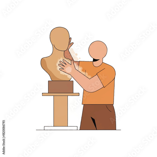 Sculptor at Work Crafting Art and Creativity with Clay in the Studio