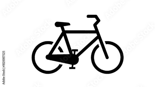 Vector illustration of simple black and white icon silhouette of a bicycle isolated on transparent background for transport or cycling concept