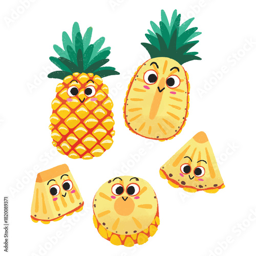 nanascute pineapple with crayon style fruit parts