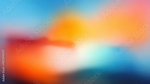 Abstract Blended Color Gradient with Orange Blue and Red Hues in a Smooth Transition