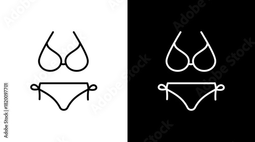 Bikini White Icon Set Design