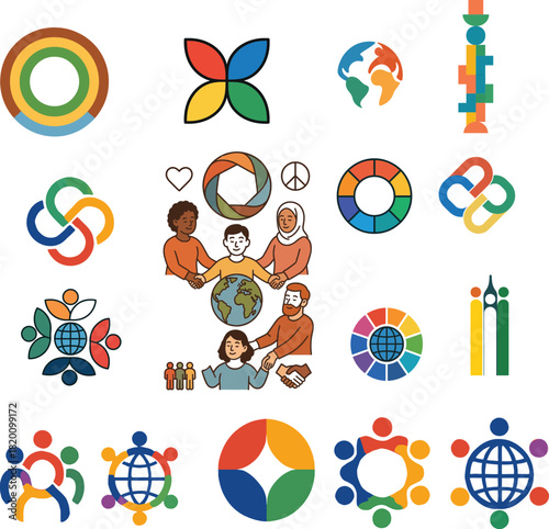 diversity icon unity emblem multicultural symbol global harmony inclusive design equality