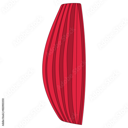 A simple flat illustration of a red curtain, suitable for use in interior design projects or theatrical themed graphics