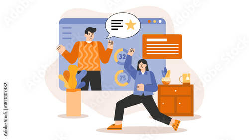 Flat design of corporate wellness program Flat Vector Illustration