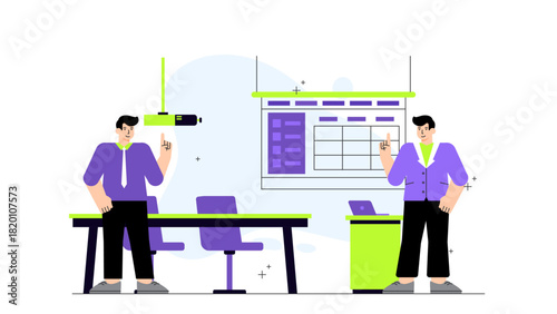 Flat vector of corporate training workshop Flat Vector Illustration