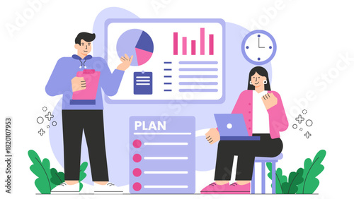 Flat vector of business succession planning Flat Vector Illustration