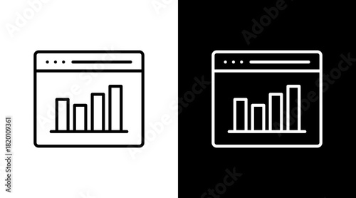 Bar Graph White Icon Set Design
