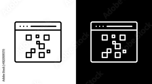 Heat Map White Icon Set Design