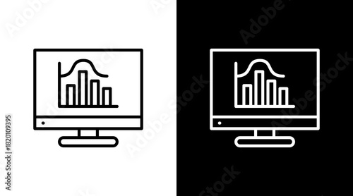 Histogram White Icon Set Design