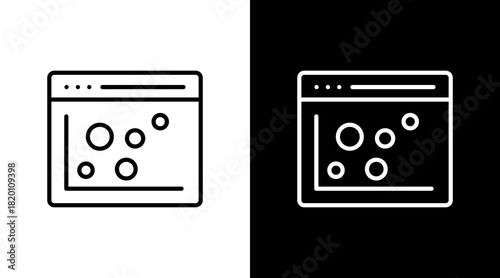Bubble Chart White Icon Set Design