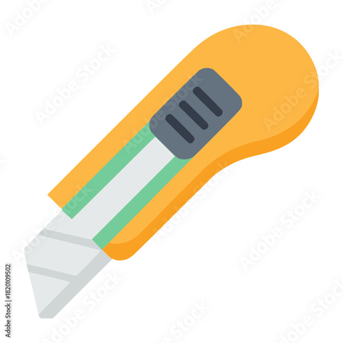 cutter school office supply flat color vector illustration template design