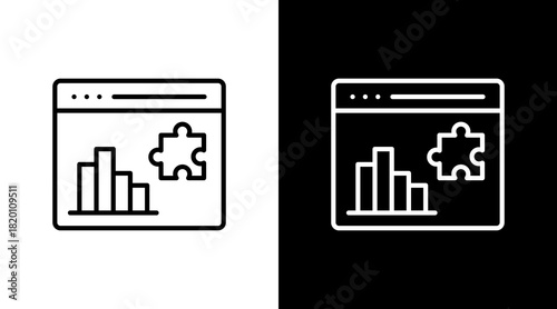 Data Puzzle White Icon Set Design