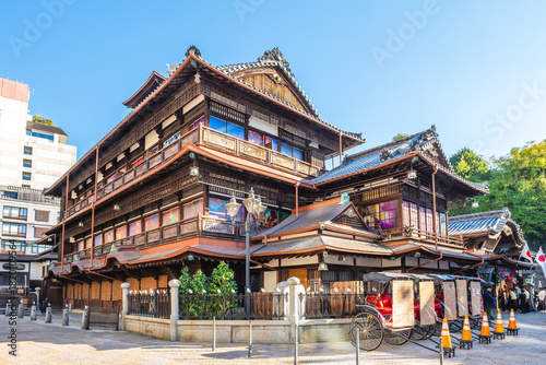 Obraz na płótnie Entrance of Dogo Onsen public bathhouse in Matsuyama, Ehime Prefecture, Shikoku, Japan