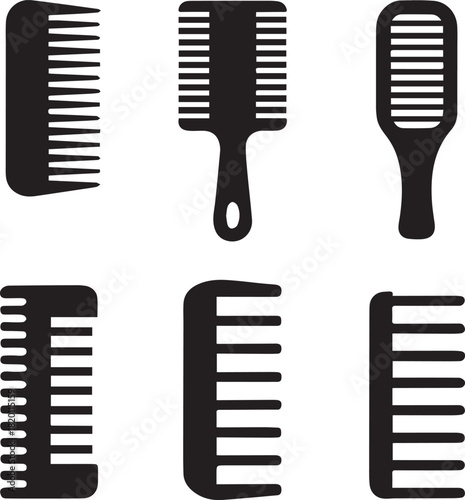 Comb Silhouette Vector Set, Comb Vector