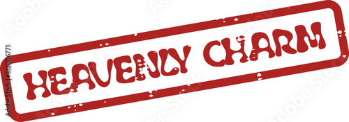 Heavenly Charm Grungy Red Stamp Impression Representing Divine Allure and Beauty