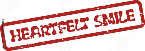 Distressed stamp featuring the encouraging words Heartfelt Smile expressing warmth and positivity