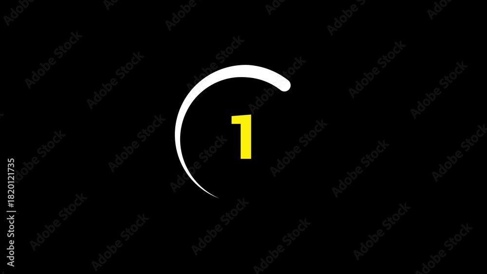 Cinematic 5 Second Countdown Timer, Digital Circular Animation 10s to ...