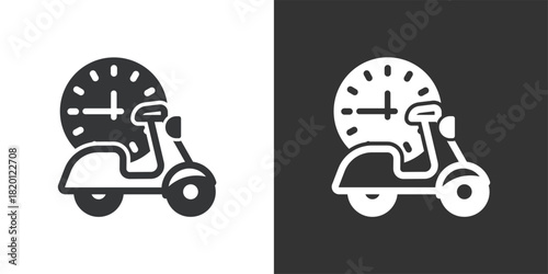 Fast Motorbike Courier icon. Solid glyph series icon