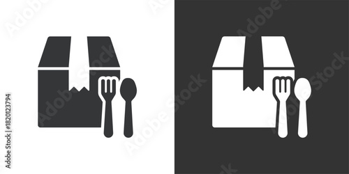 Meal in a Box icon. Solid glyph series icon