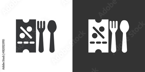 Food Discount Coupon icon. Solid glyph series icon