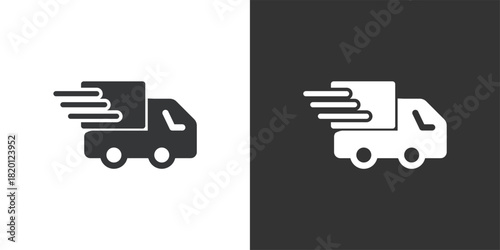 Fast Delivery Truck icon. Solid glyph series icon