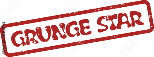 Distressed Red Grunge Star Rubber Stamp Impression for Identity and Recognition